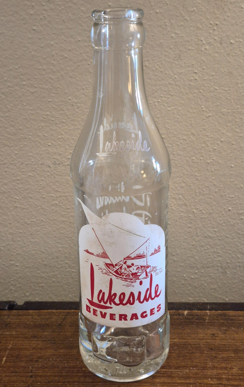 Vintage Lakeside Beverages ACL Soda Bottle Sheboygan Wi Glass Bottle