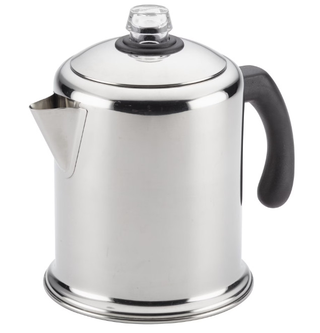 Farberware Classic Yosemite 12-Cup Stovetop Coffee Percolator, Stainless Steel