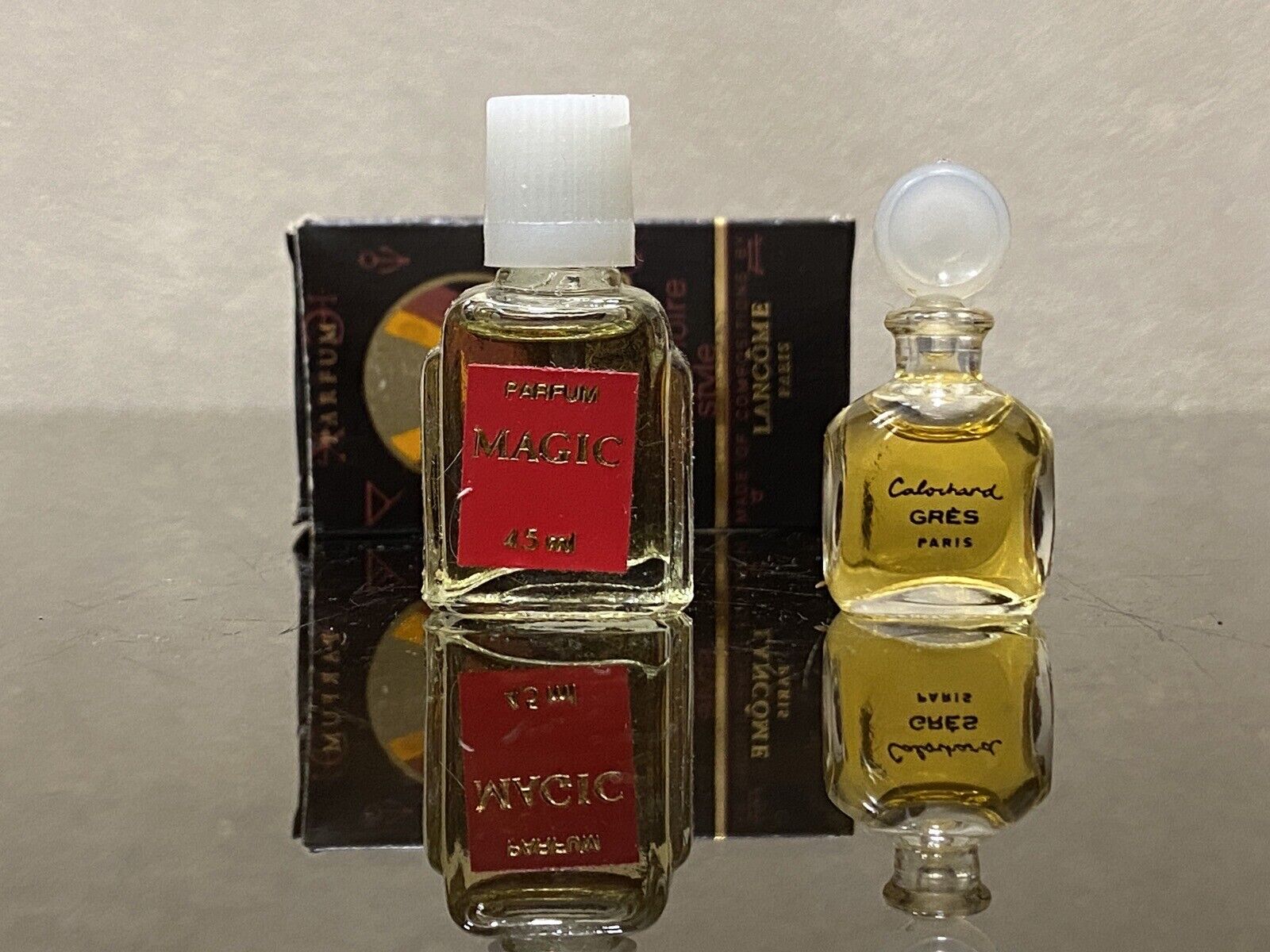 2 pcs Vintage Parfums MAGIC Lancome Paris 4.5 ml / Cabochard GRES Paris