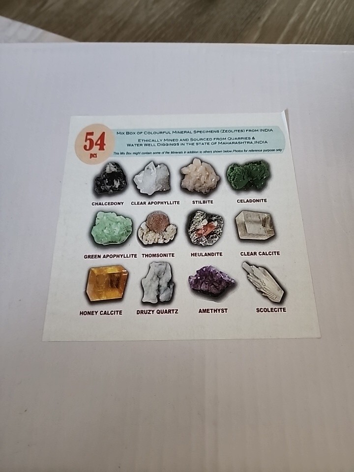 KCGS 54pc Rock Mineral Specimen Samples Geology Collection NEW From INDIA 4+lbs