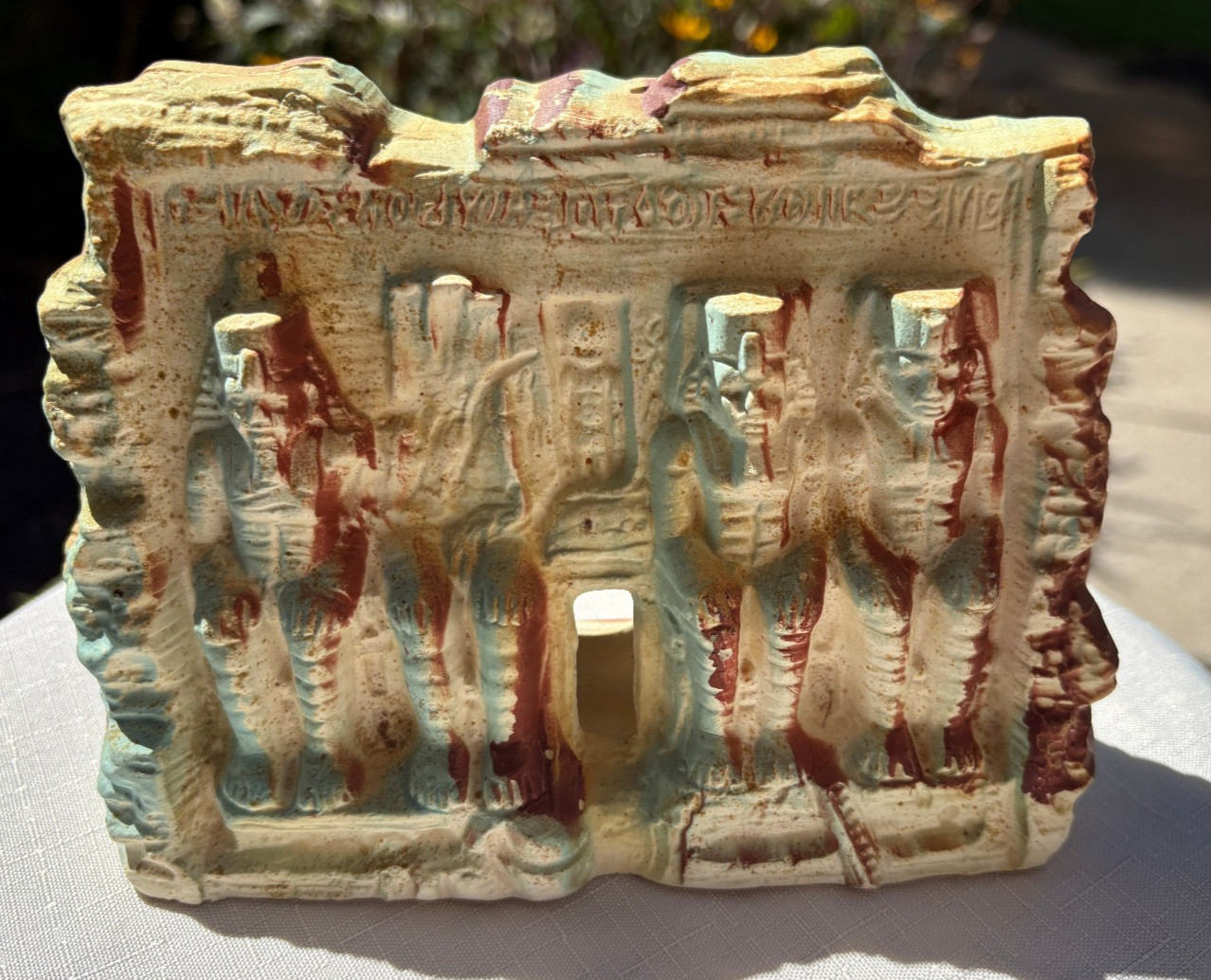 Vintage MCM Ceramic Façade of the Egyptian Great Temple Abu Simbel - Japan