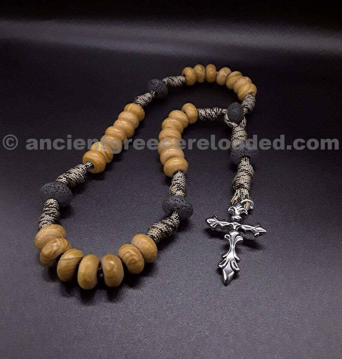 The Military 550 Paracord Anglican Rosary, Stainless Silver Steel Cross