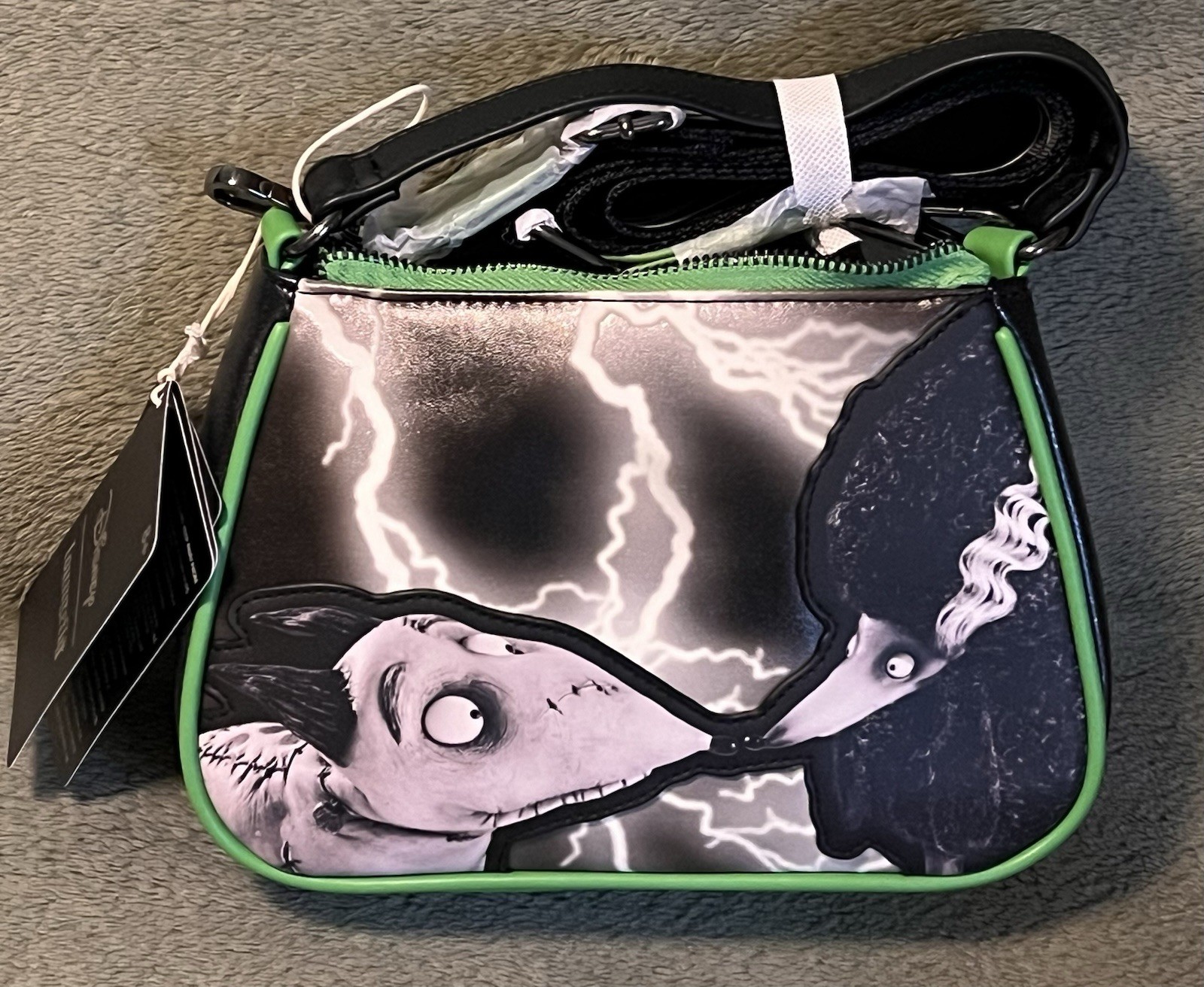 Loungefly Disney Frankenweenie Sparky & Persephone GITD Crossbody Bag NWT