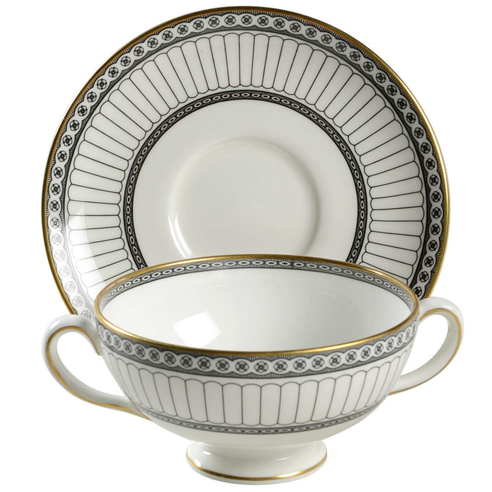 Wedgwood Colonnade Black Cream Soup & Saucer 5968891