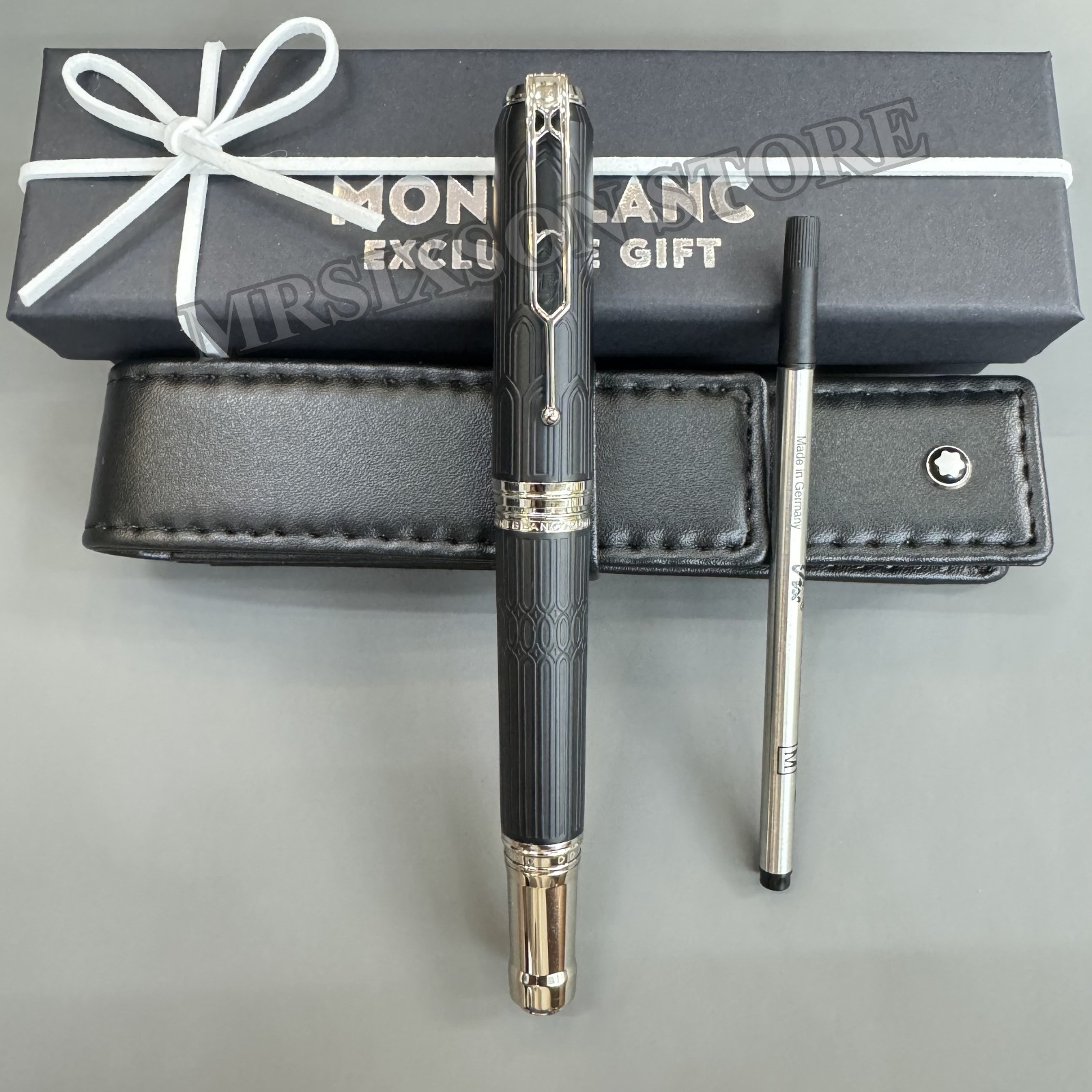 🎉MONTBLANC Writers Edition Victor Hugo Silver Gold Rollerball Pen w/ Box Refill
