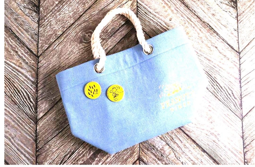 Peanuts Denim Tote Bag Woodstock Flitter Flutter Woodstock Days Large Canvas Bag