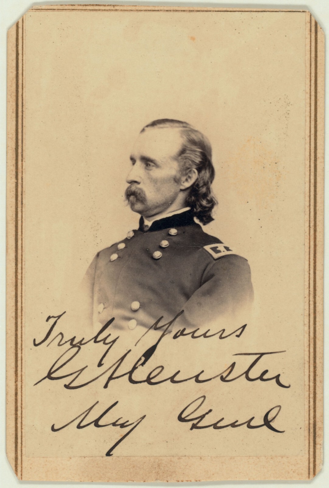 General George Armstrong Carte la Visite -  1863  on Canvas 8x11 - Autographed