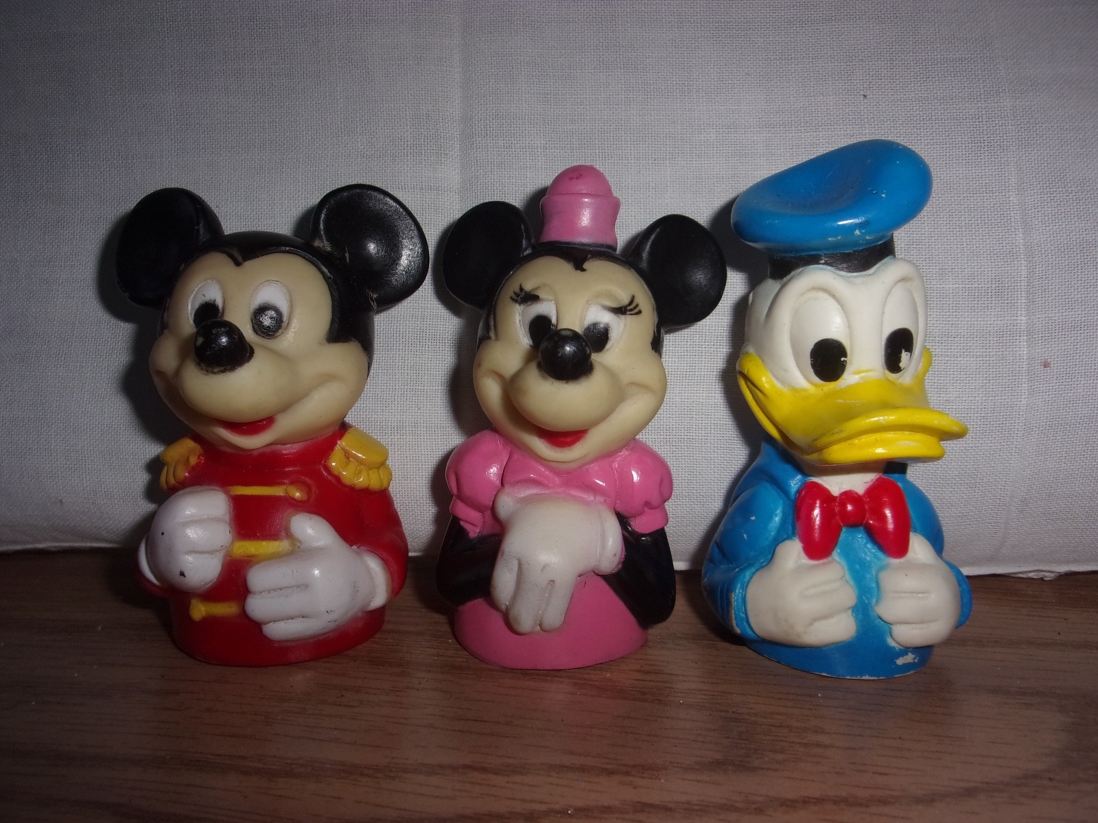 Mickey Minnie Mouse Donald Duck Walt Disney Prod finger puppets vntg 1970\'s 3 pc