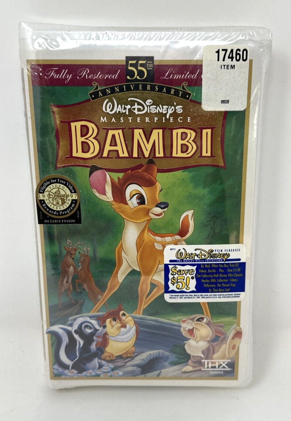 Bambi VHS 55th Anniversary Brand New Sealed Fully Restored Limited Edition