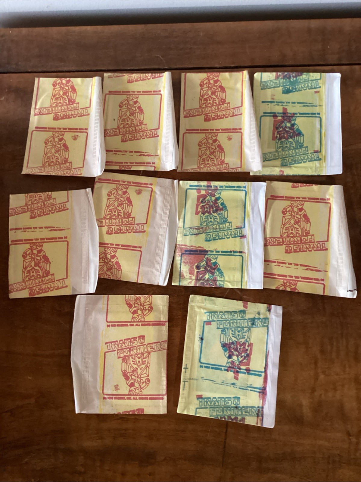 Vintage 1985 REYAUCA TRANSFORMERS sealed  sticker pack Lot of 10