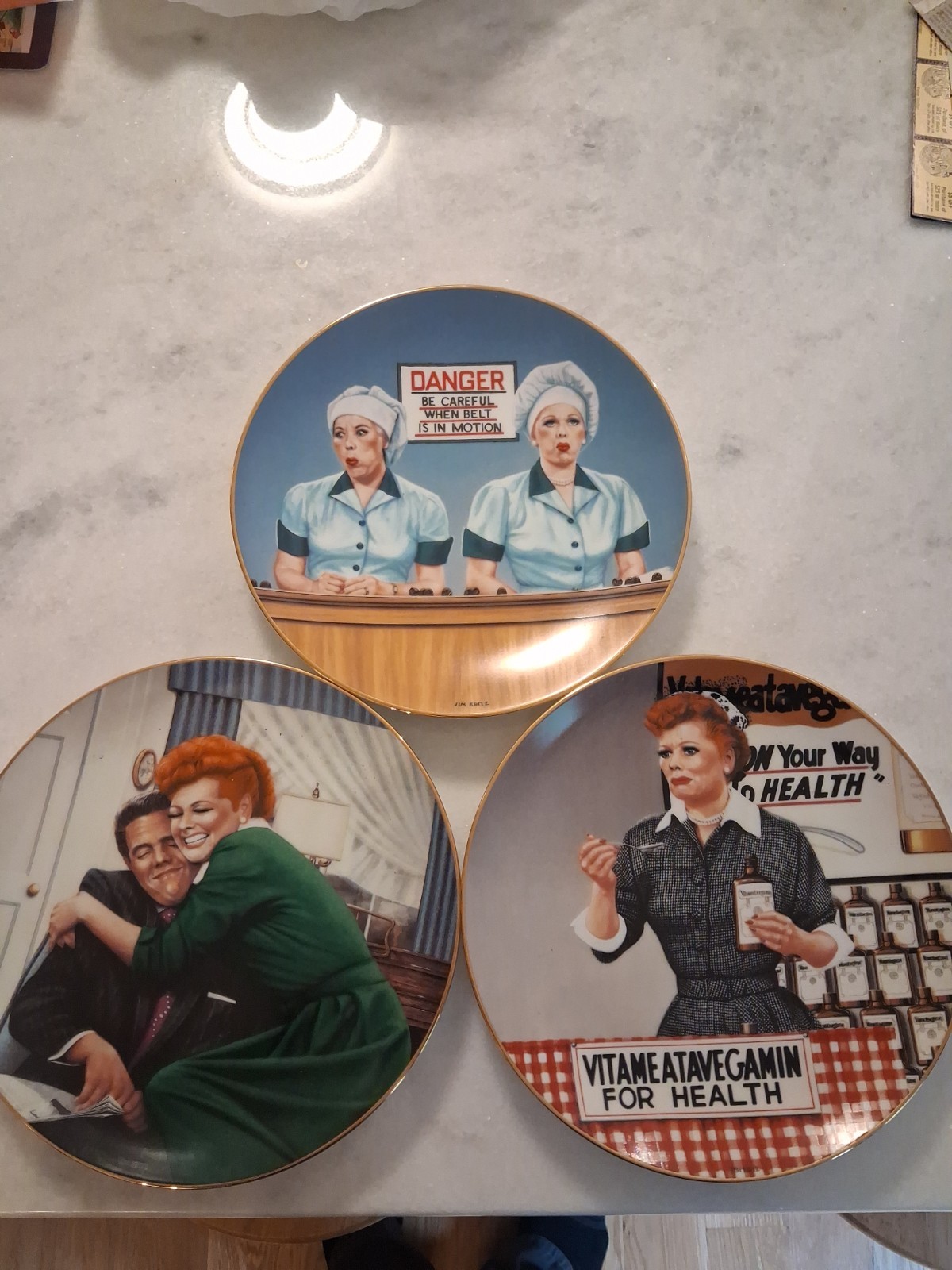 3 I Love Lucy Collector Plates 1989 Hamilton Collector Plates