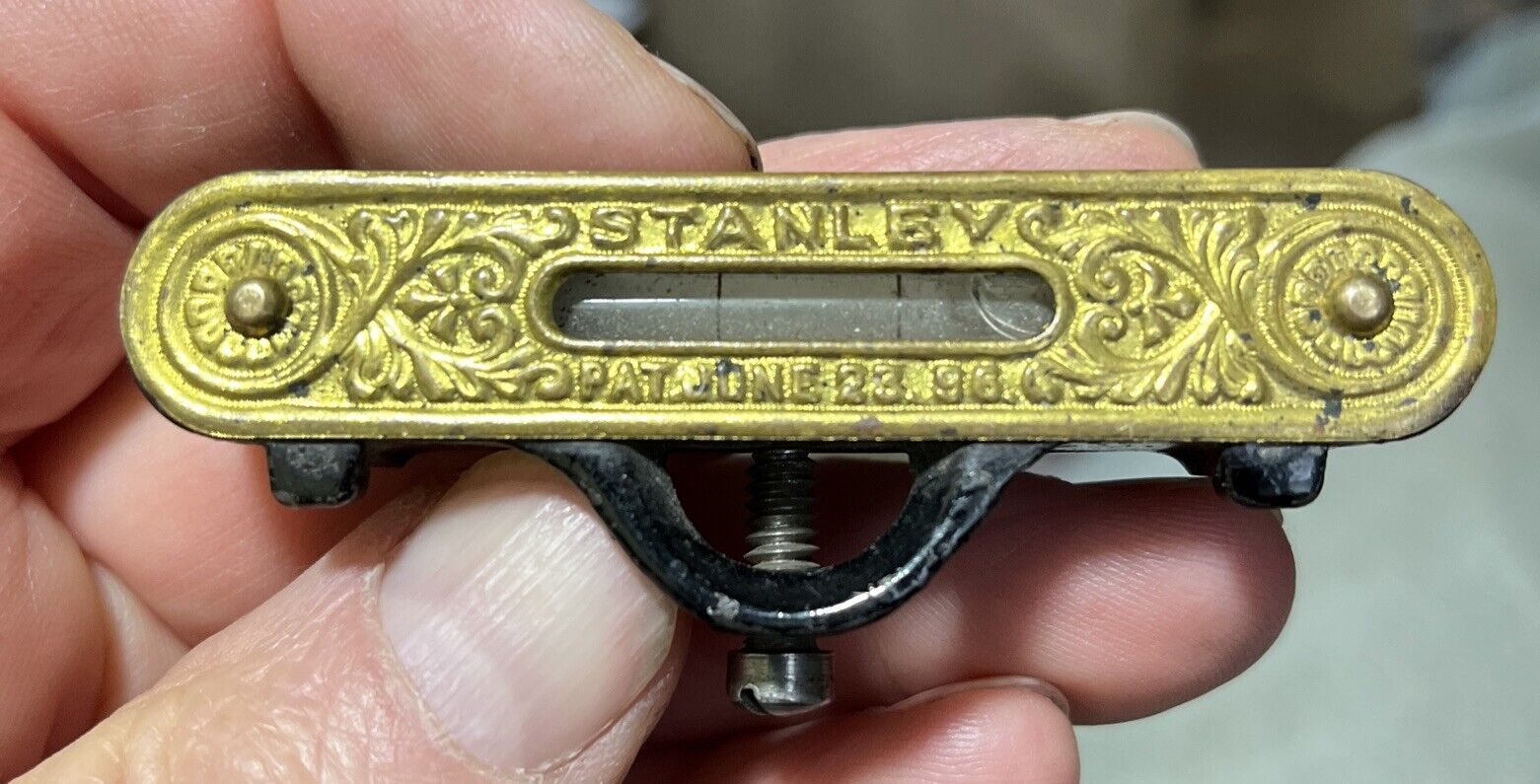 Stanley Metal Brass & Cast Iron Line Level Vintage