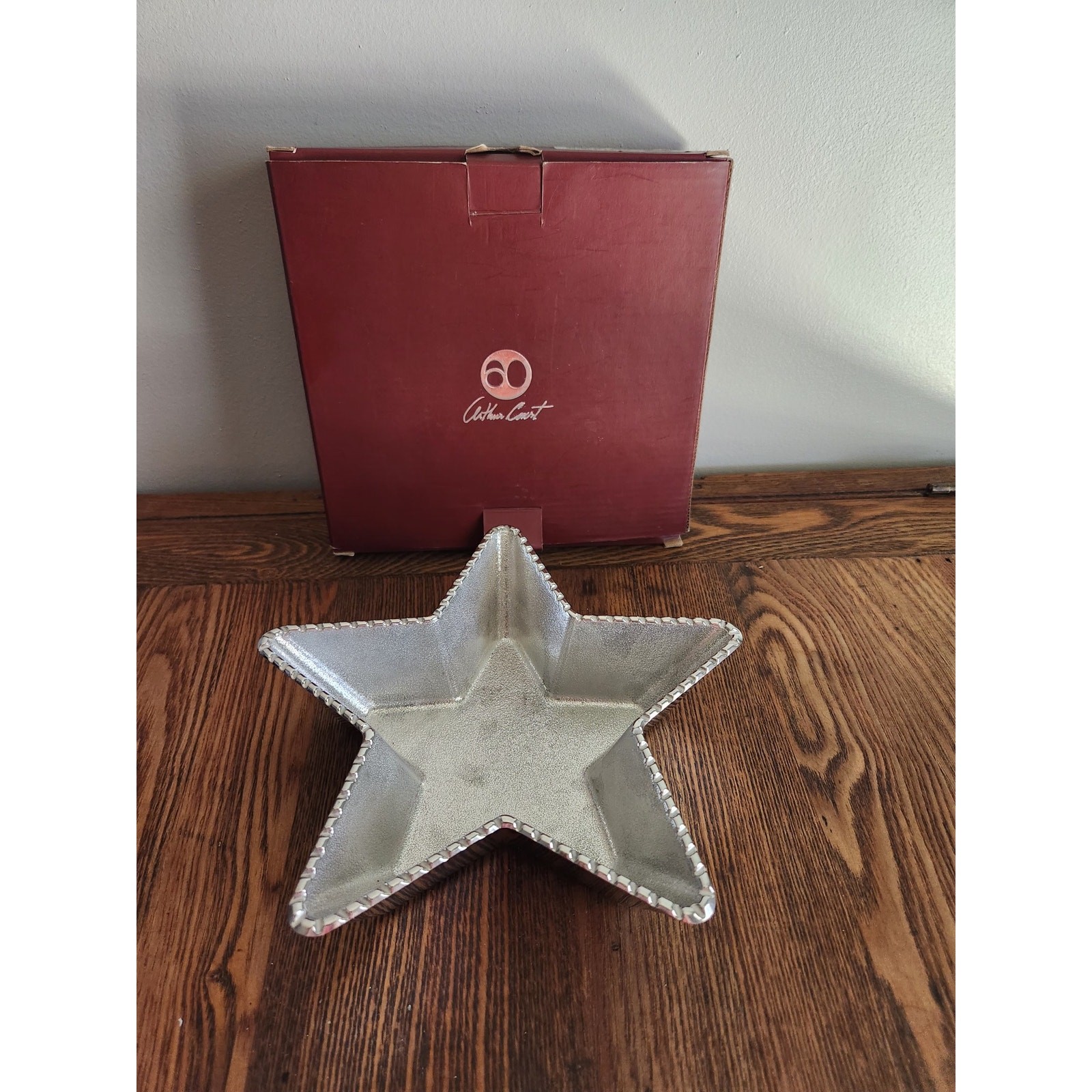 Vintage 2003 ARTHUR COURT Braided Star Aluminum Handcrafted Bowl Candy Dish