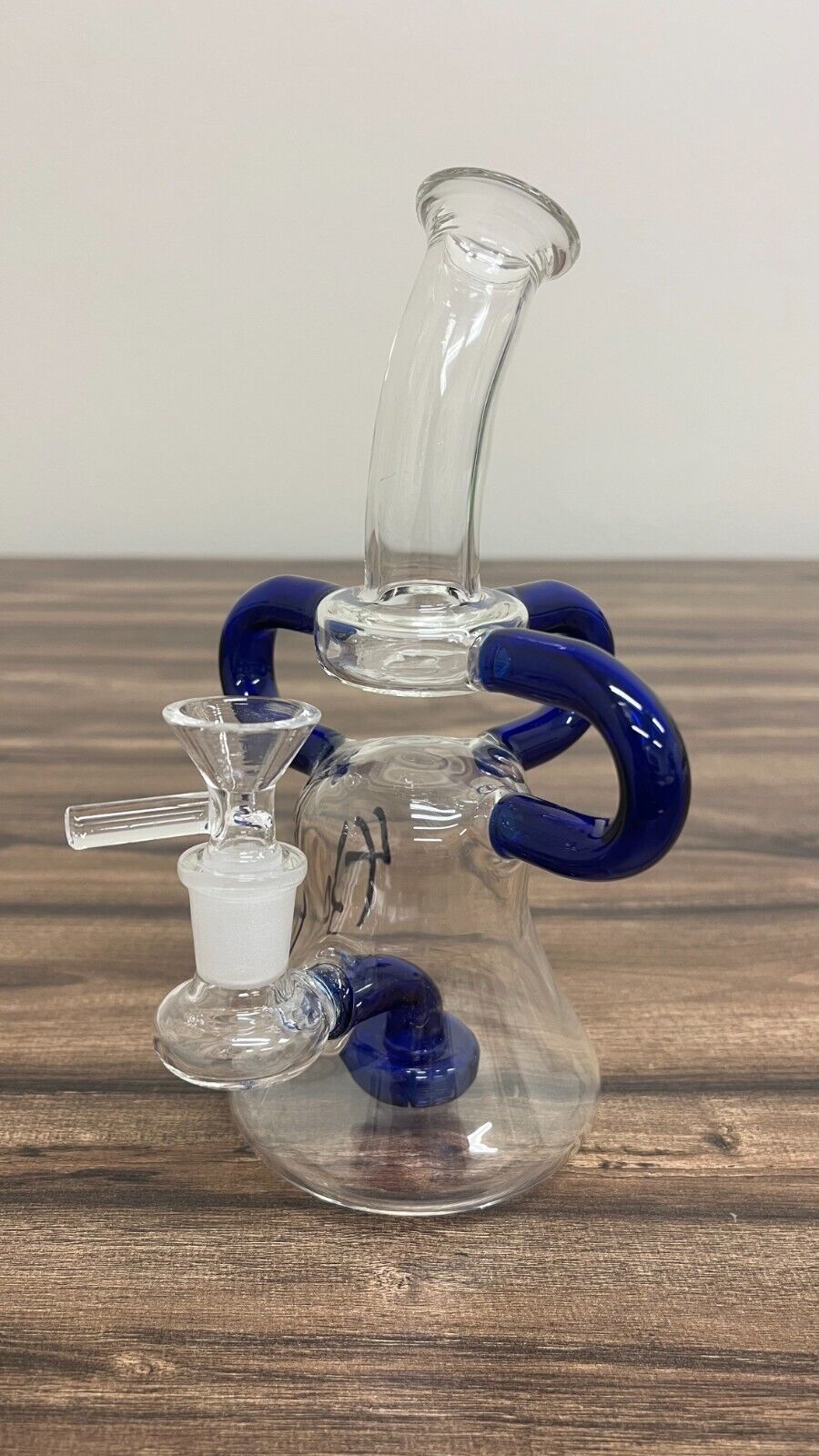 8''  Glass Bong Water Pipe Recycler Hookah with 14mm Bowl