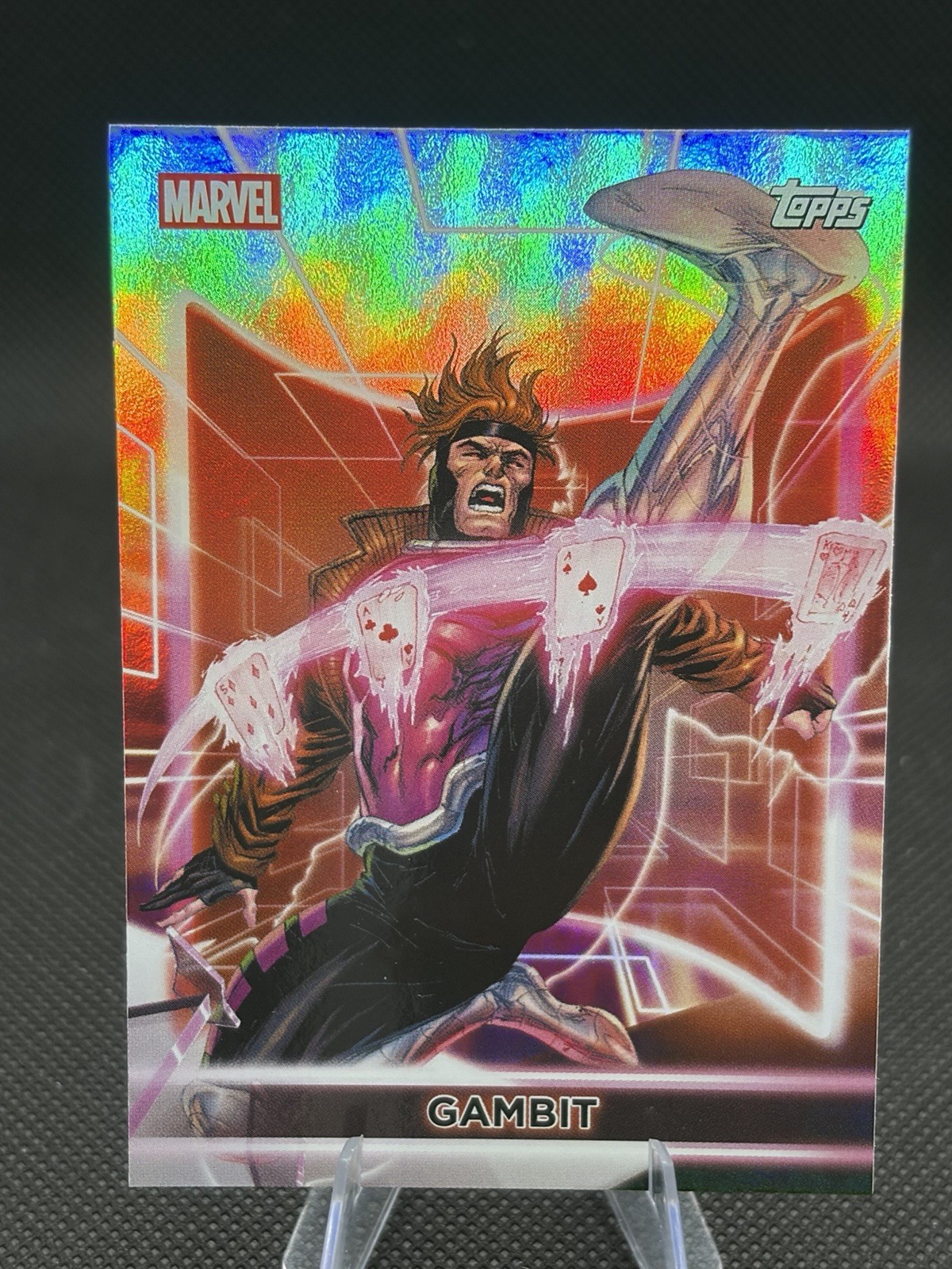 Topps 2026 Neon Marvel Gambit #53 Rainbow Parallel Non-Sport Trading Card