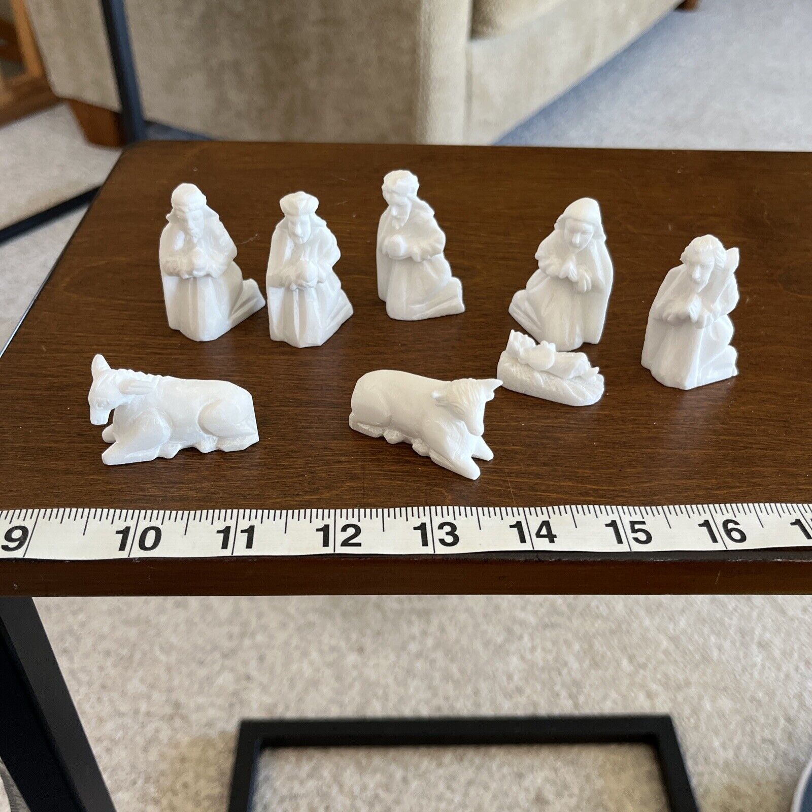 White Stone Small Nativity set 9 Pieces From Vietnam 2002