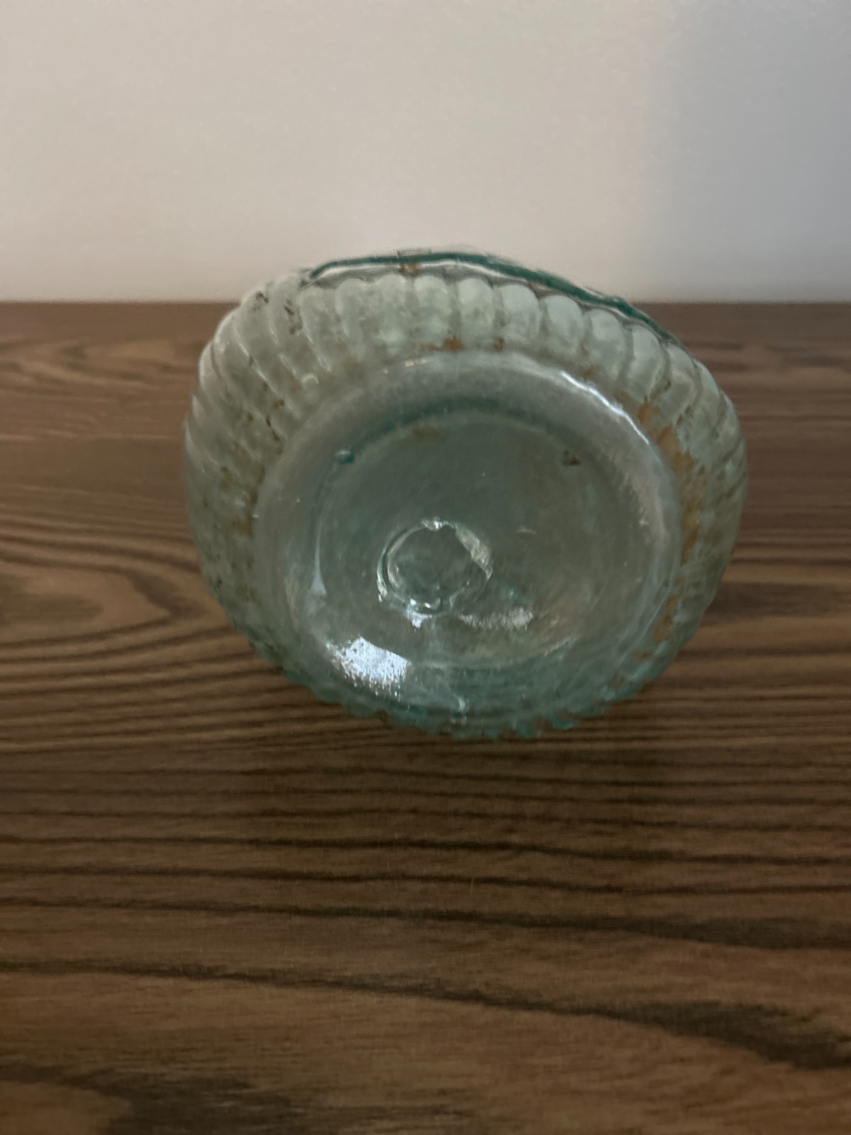 Antique JENNY LIND Calabash Flask GI-103 Aqua Glass Whitney Factory Open Pontil
