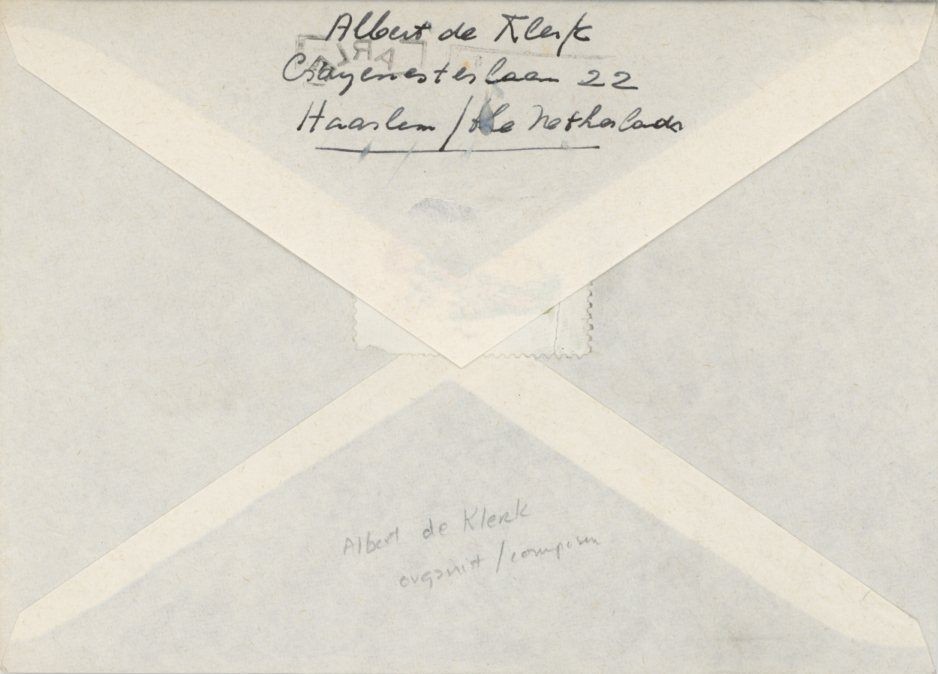 Albert de Klerk- Signed Envelope Albert de Klerk- Signed Envelope