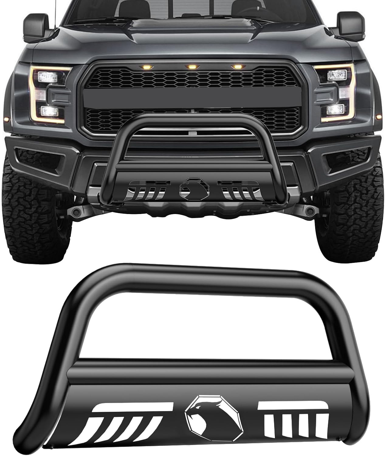 Bull Bar for Ford F150 2004-2024, Front Bumper Guard Grille