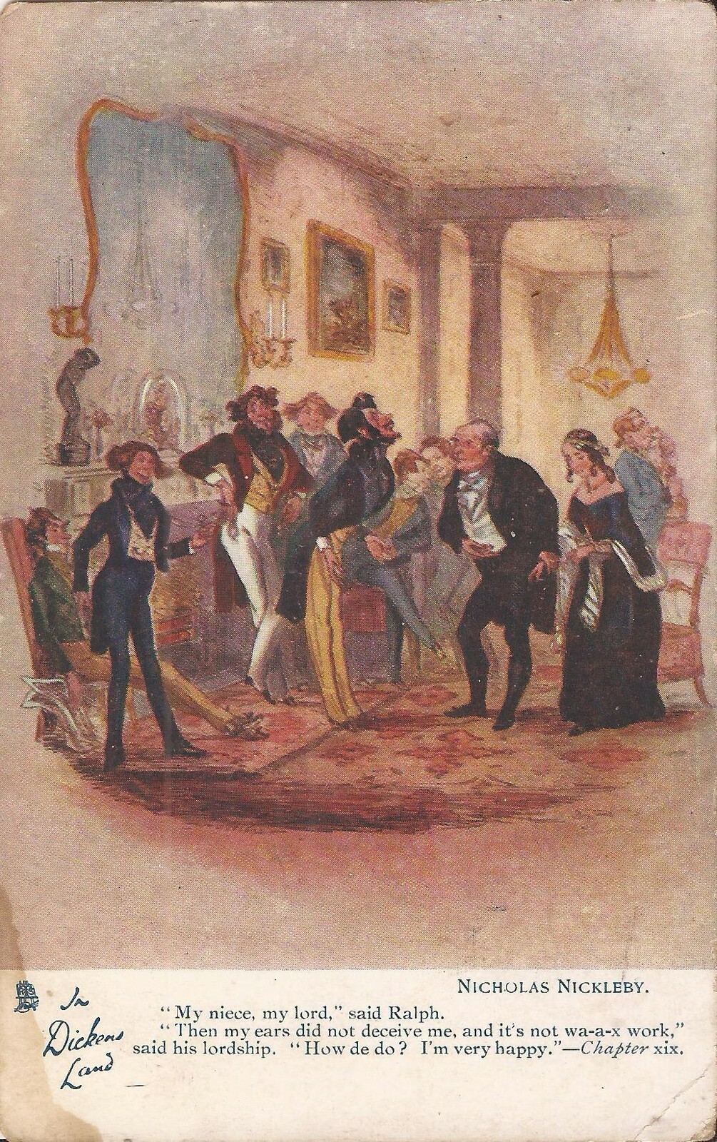 LITERARY - Charles Dickens Novel - Nicholas Nickleby - 1905 - TUCKS LITERARY - Charles Dickens Novel - Nicholas Nickleby - 1905 - TUCKS