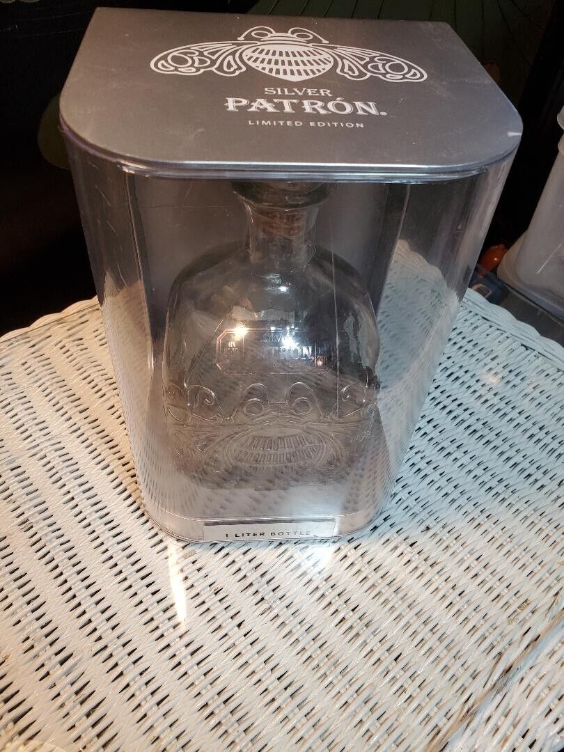 2015 Patron Silver 1492 Tequila LIMITED EDITION Liter bottle (empty)+ cork + Box