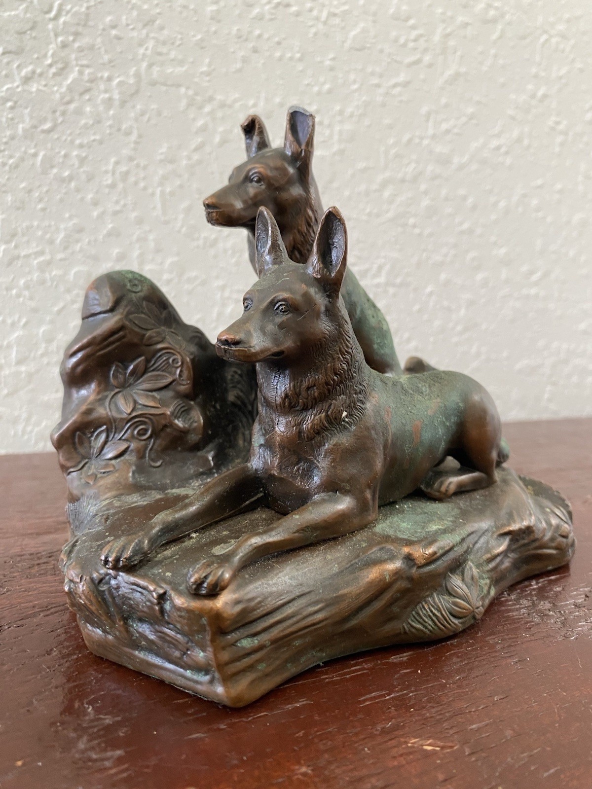 Antique 1920’s Art Noveau German Shepherd Dog Bronze Figurine Bookend Statue Antique 1920’s Art Noveau German Shepherd Dog Bronze Figurine Bookend Statue