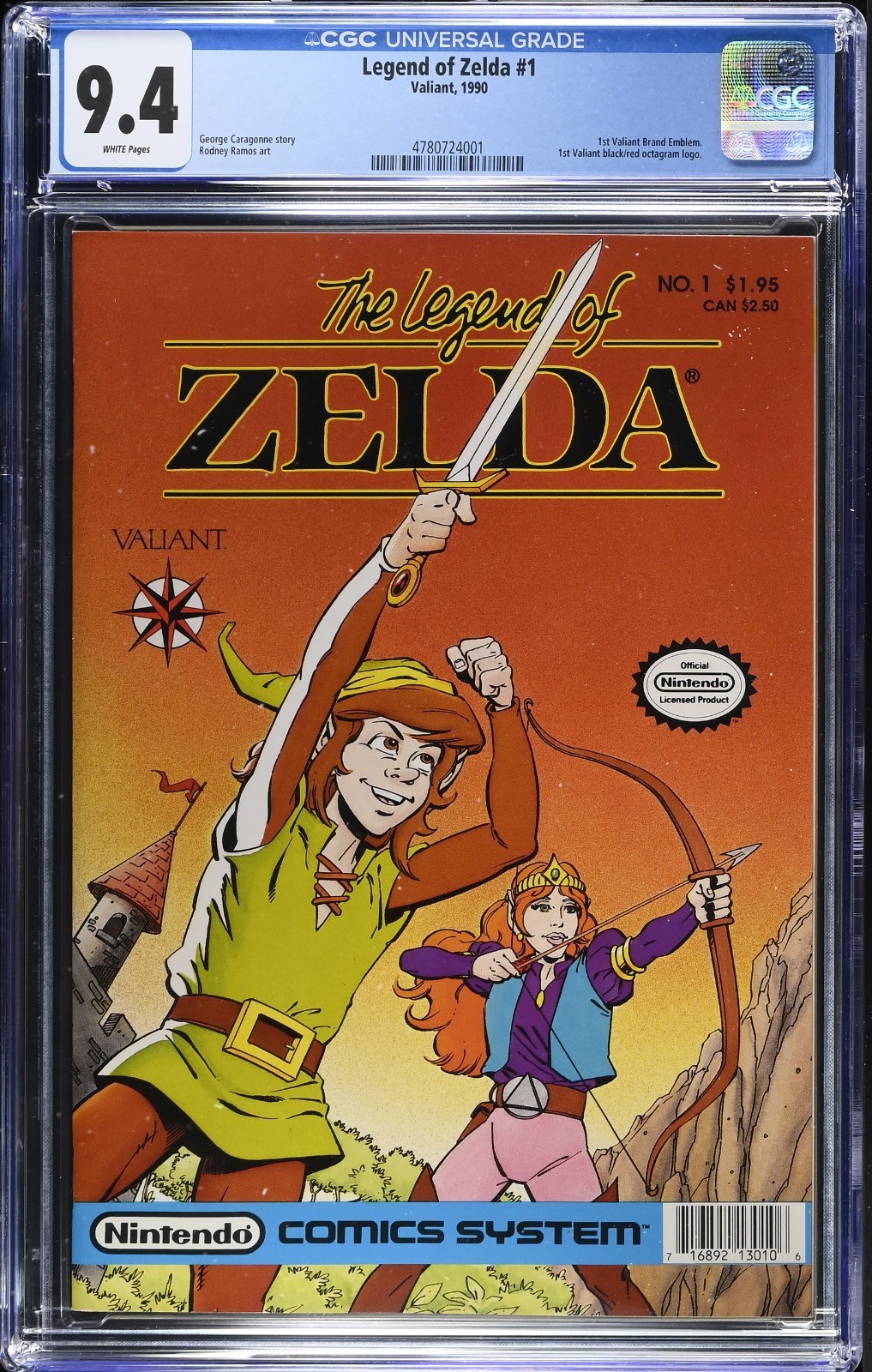 Legend of Zelda #1 CGC 9.4 1st Print Live Action Movie Nintendo Valiant 1990