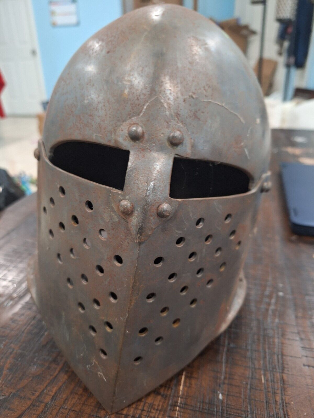 Medieval Metal Barbuta Knight Armour Helmet 