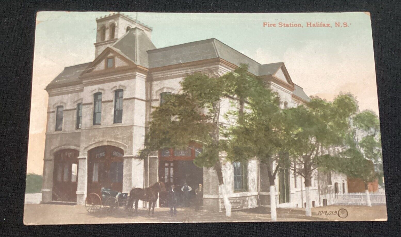 Fire Station Halifax Nova Scotia Canada 1912 Postcard Vintage Antique