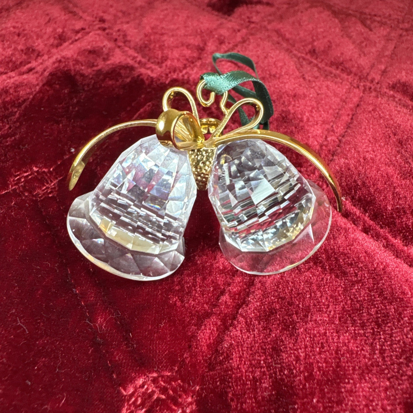 VTG 90s Retired Collectible Swarovski Crystal Christmas Memories Bells Ornament 