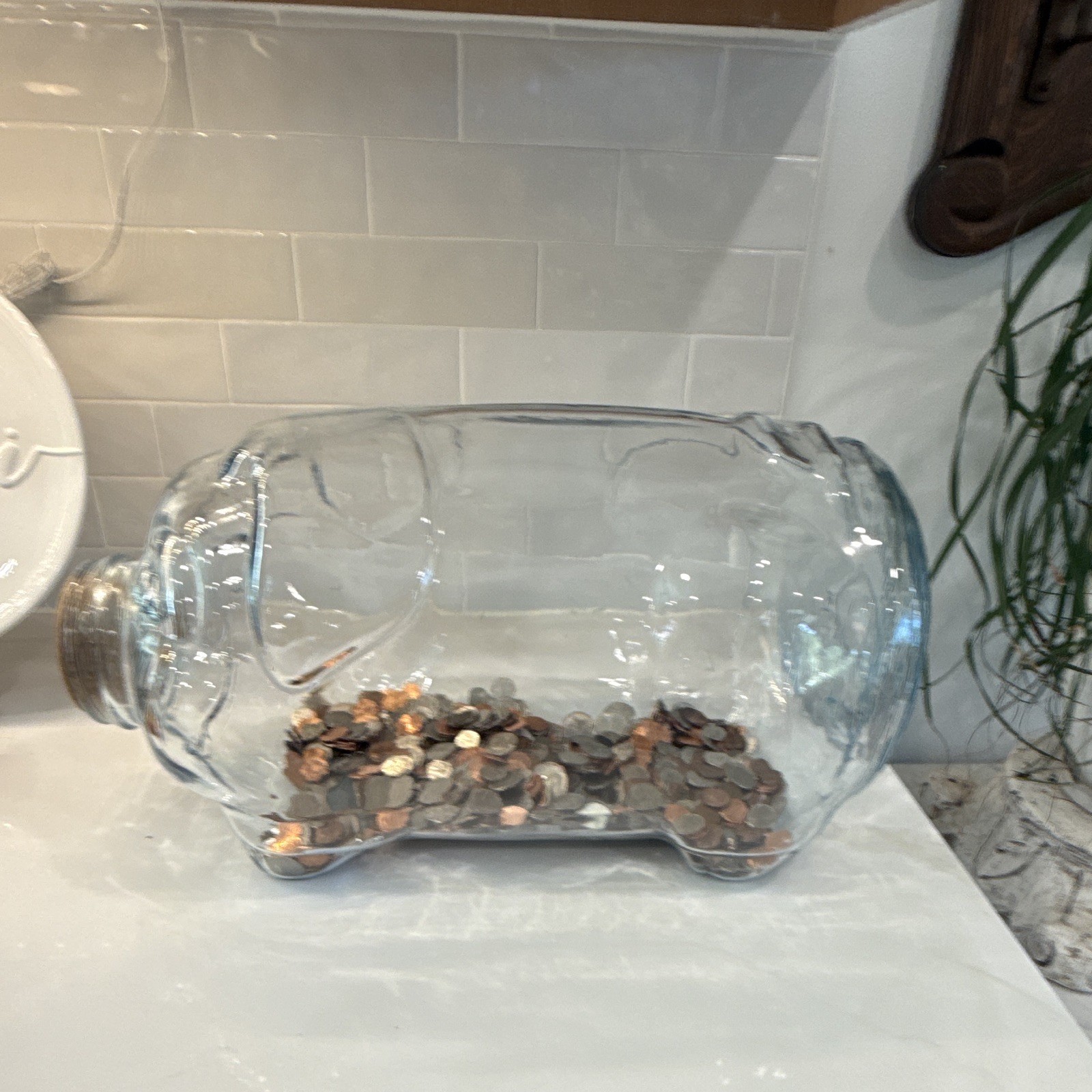 Libbey Clear Glass Pig Went To Market 5 Gallon Jar Piggy Large Size MINT