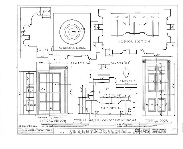 Photo:Columbus NJ 1930s William R Atkinson-Shinn House HABS floor plan