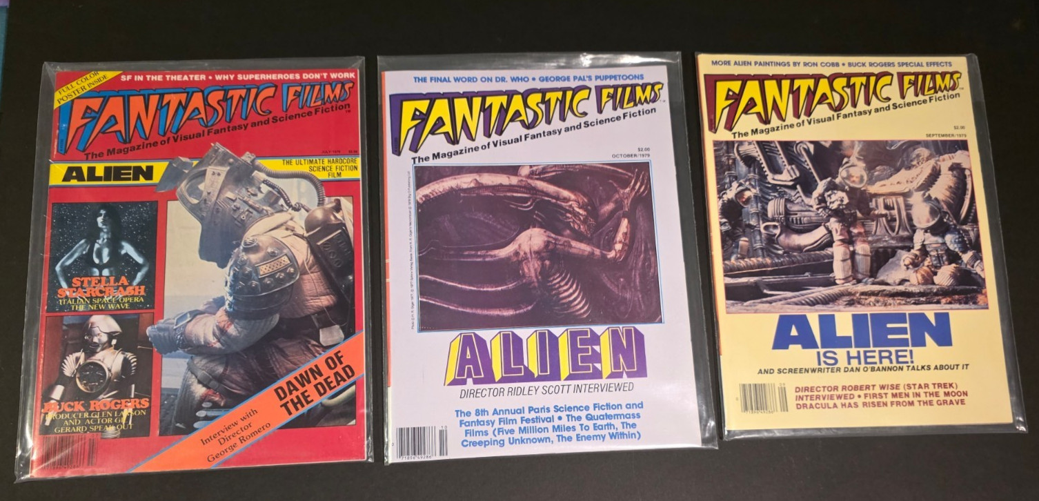 Fantastic Films July Sept Oct 1979 Alien ☆ 3 Mag lot ☆ Fantastic Films July Sept Oct 1979 Alien ☆ 3 Mag lot ☆