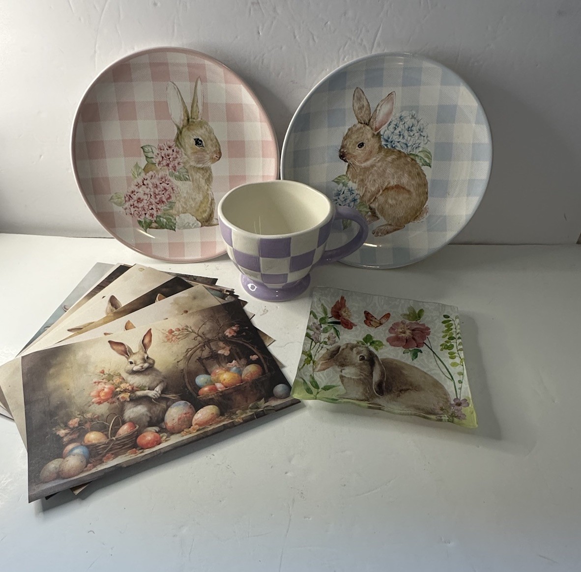 VTG Inspired Easter Decor Plates Trinket Dish Prints Coffee Mug Etc