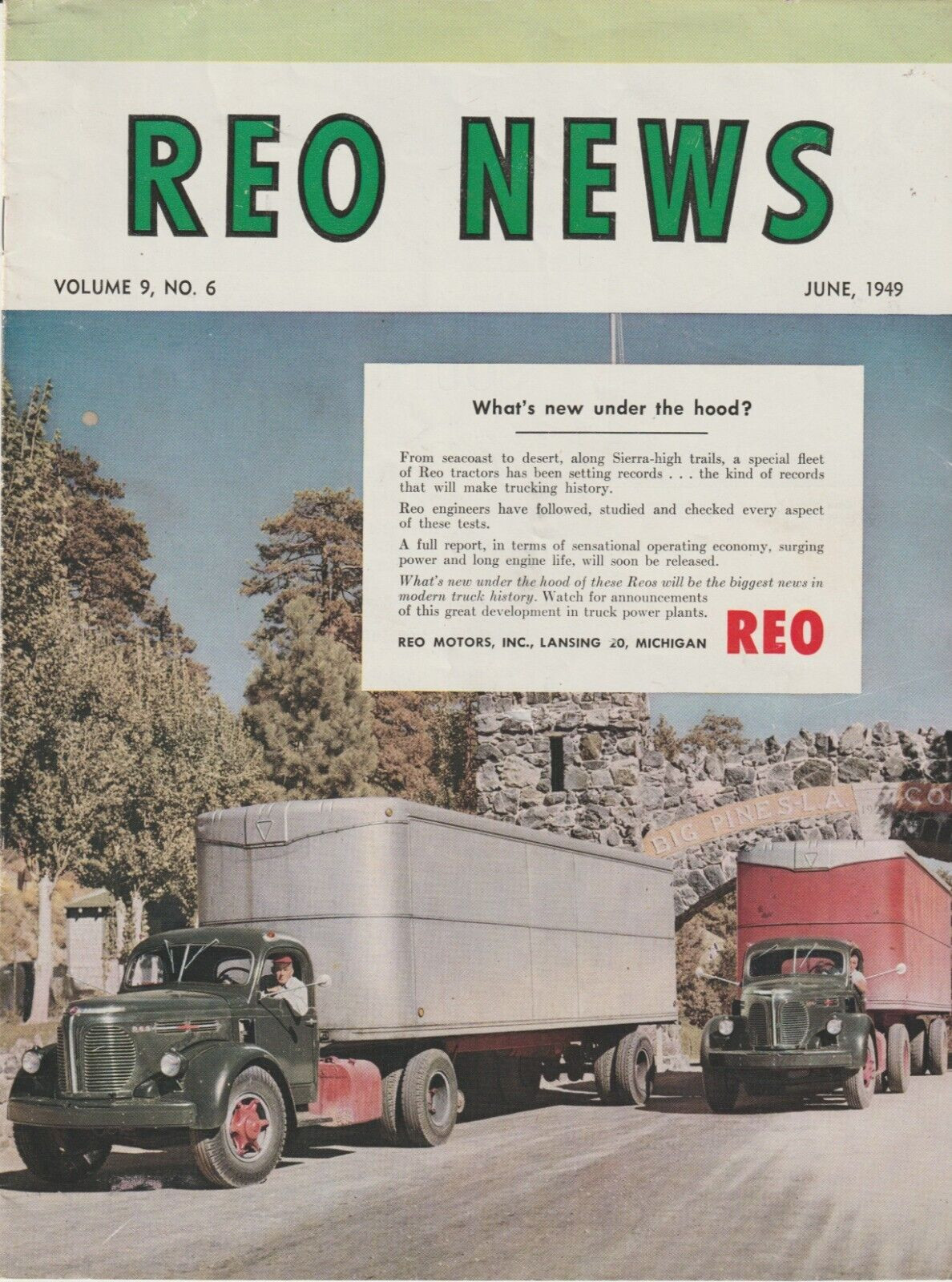 REO News Truck Brochure  June 1949 16 pgs Original 8x11