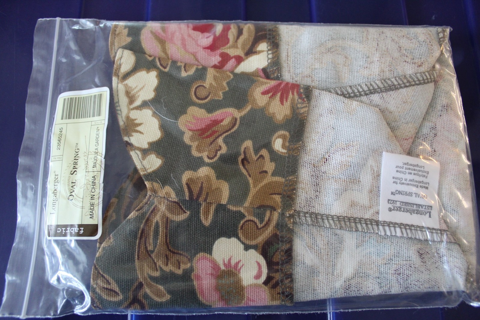 Longaberger Majolica Garden OVAL Spring Basket Liner #23565245 - NEW