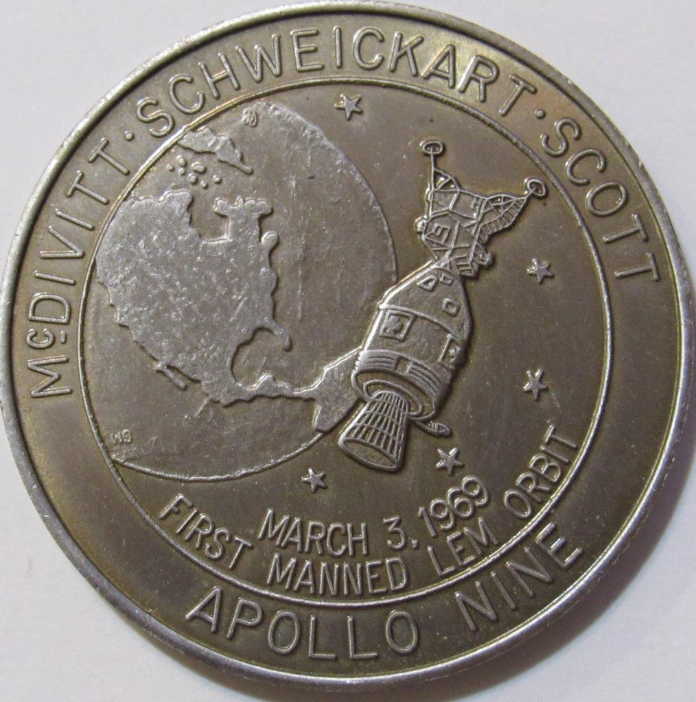 APOLLO 9 CREW COIN McDIVITT, SCHWEICKART & SCOTT MINTED BACK IN 1960'S