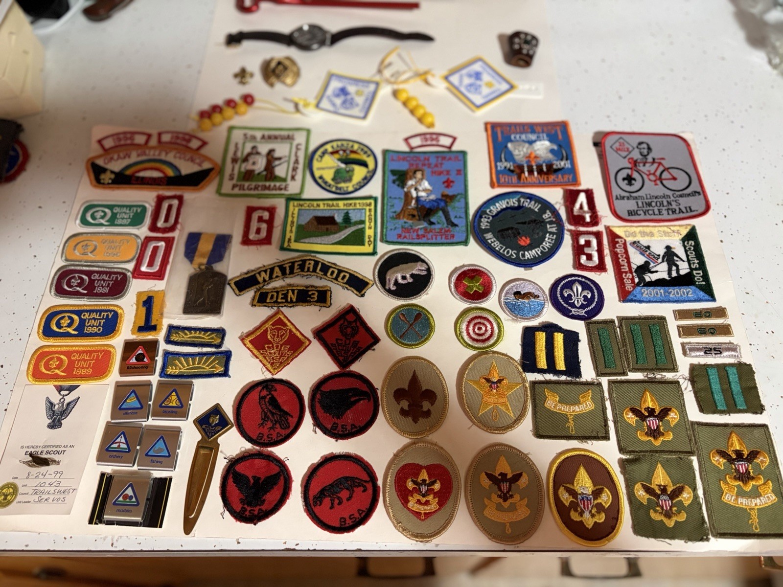 HUGE LOT  50’s and later SCOUT PATCHES PINS Medals BSA and more Rare 73 Items