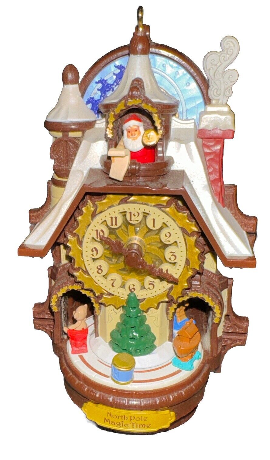 Hallmark Keepsake Santas Magic Cuckoo Clock Ornament 2015 Light Sound Motion