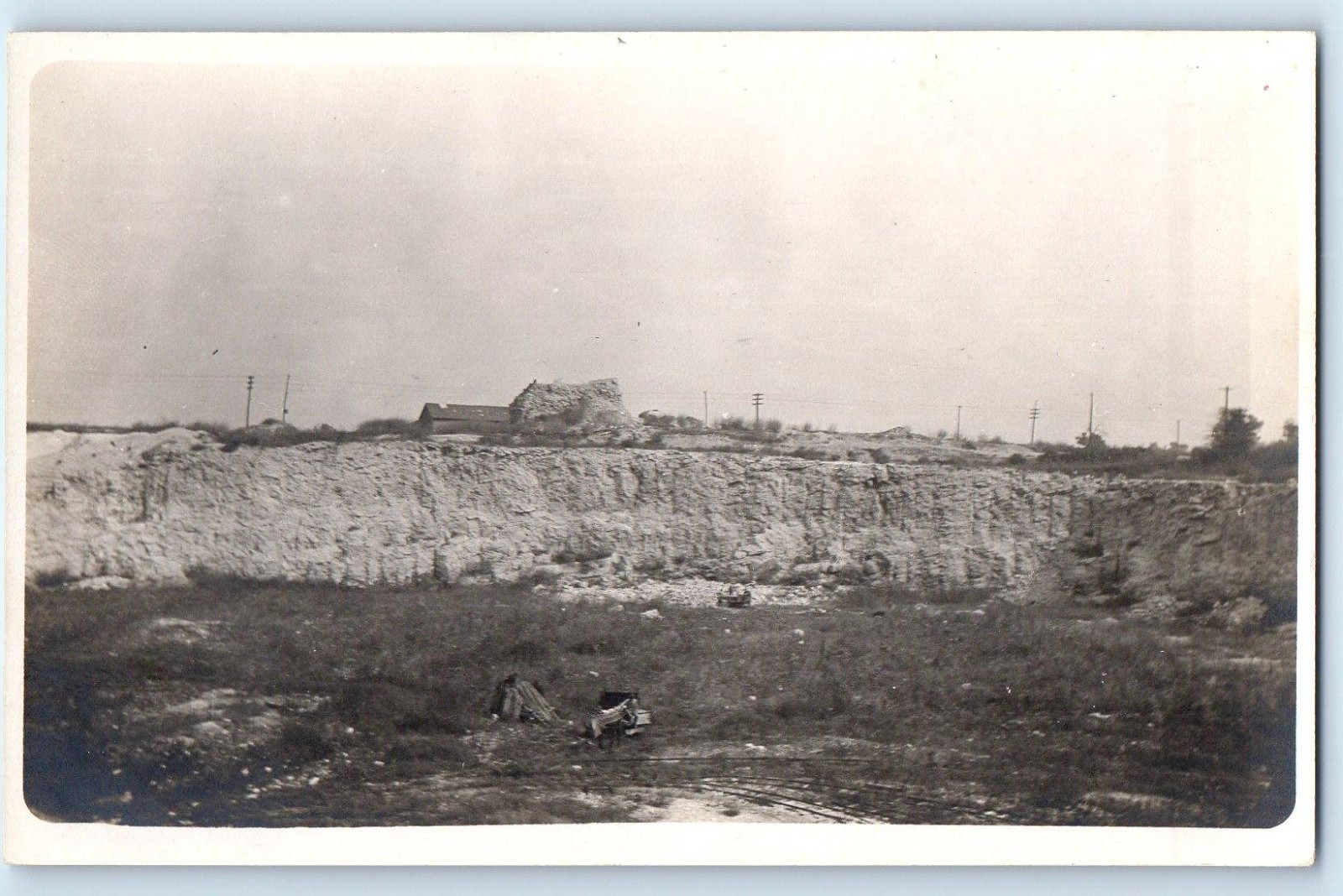 c1910's Stone Quarry Mine # 2 Railroad Scene RPPC Photo Posted Antique Postcard