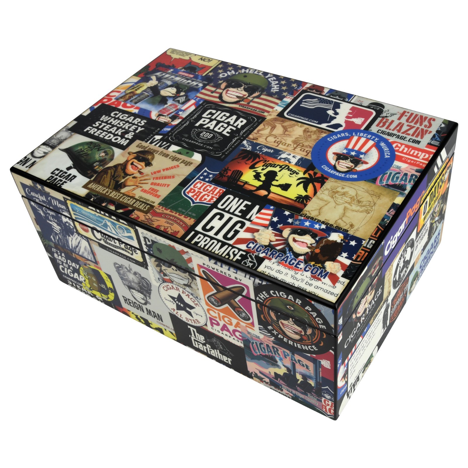 Cigar Page Sticker Fest 100-ct Humidor