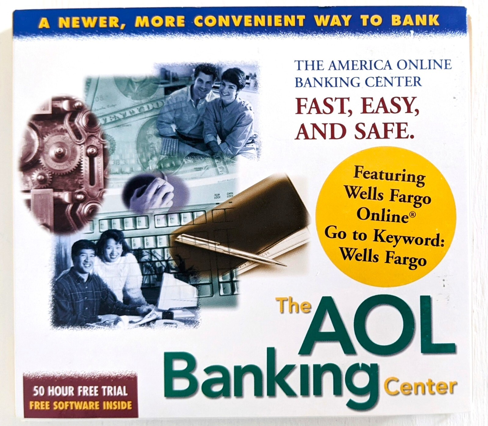 WELLS FARGO America Online Collectible / Install Disk, Vintage AOL 3.5 WELLS FARGO America Online Collectible / Install Disk, Vintage AOL 3.5