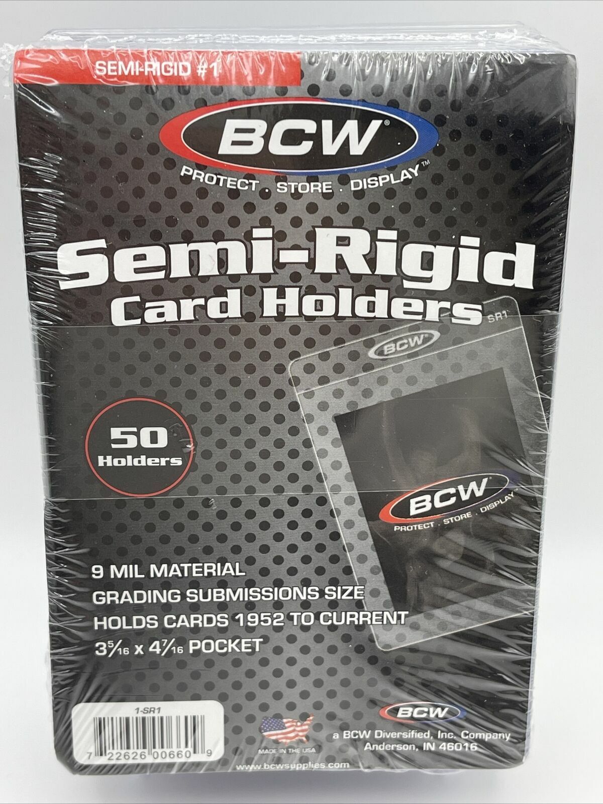 BCW Semi-Rigid Card Holders #1 1 Pack of 50 Sleeves YOU CHOOSE QUANTITY
