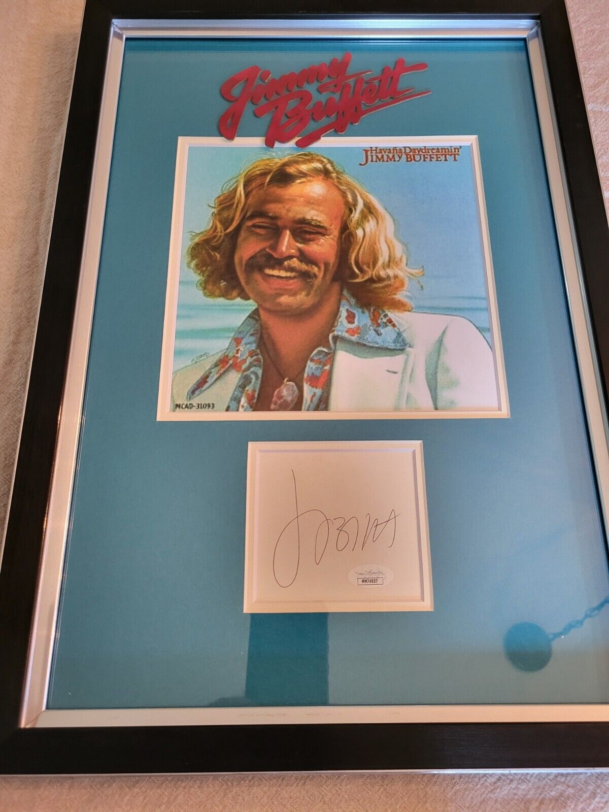 Jimmy Buffett Signed Autographed Auto 14x20 Custom Framed w/ 8x8 Photo JSA COA