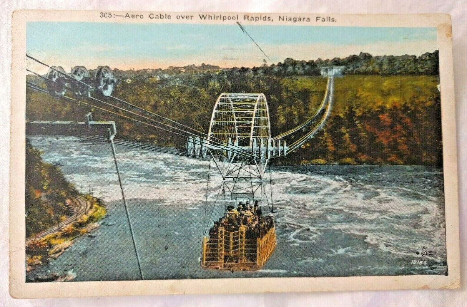 1924 Postcard: Aero Cable over Whirlpool Rapids, Niagara Falls, NY