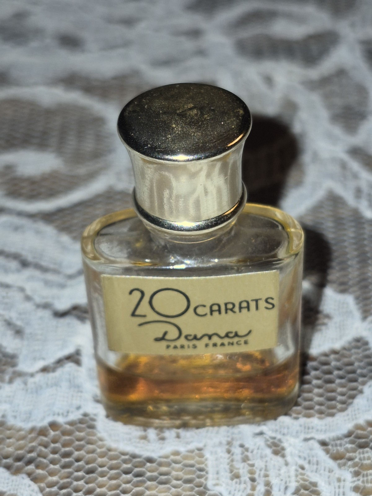 Vintage Mini Perfume Bottle 20 Carats by Dana Paris France empty collectible 
