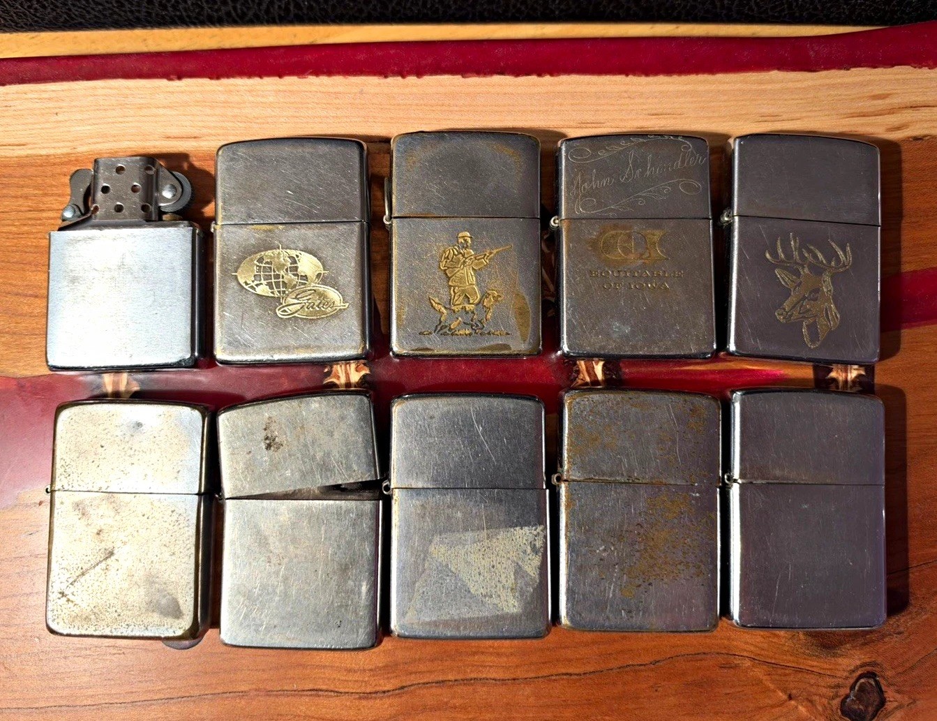 Zippo Lot of 10 Lighters Multiple Zippo Lighter Lot for parts
