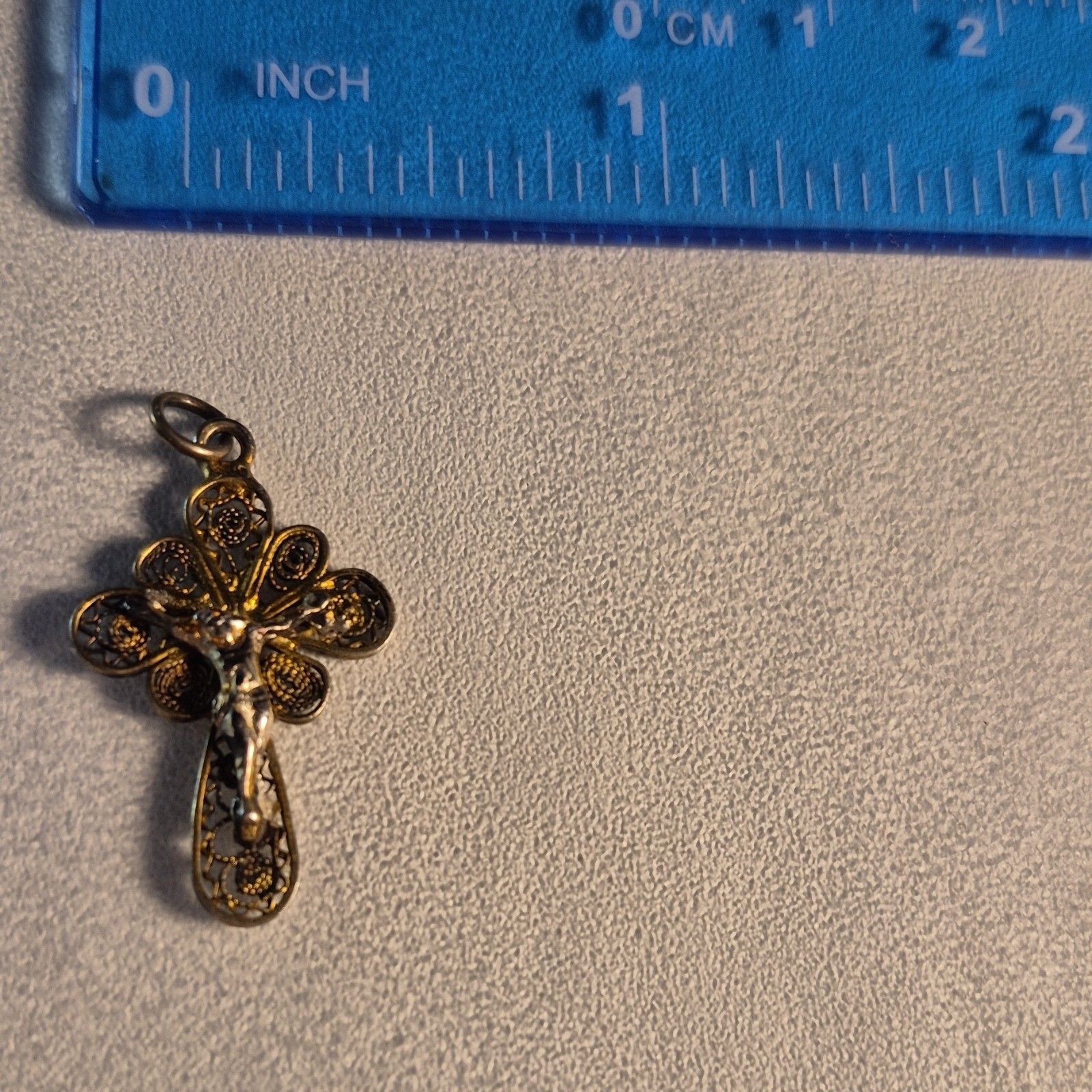 vintage Italian  800 stamped silver crucifix 