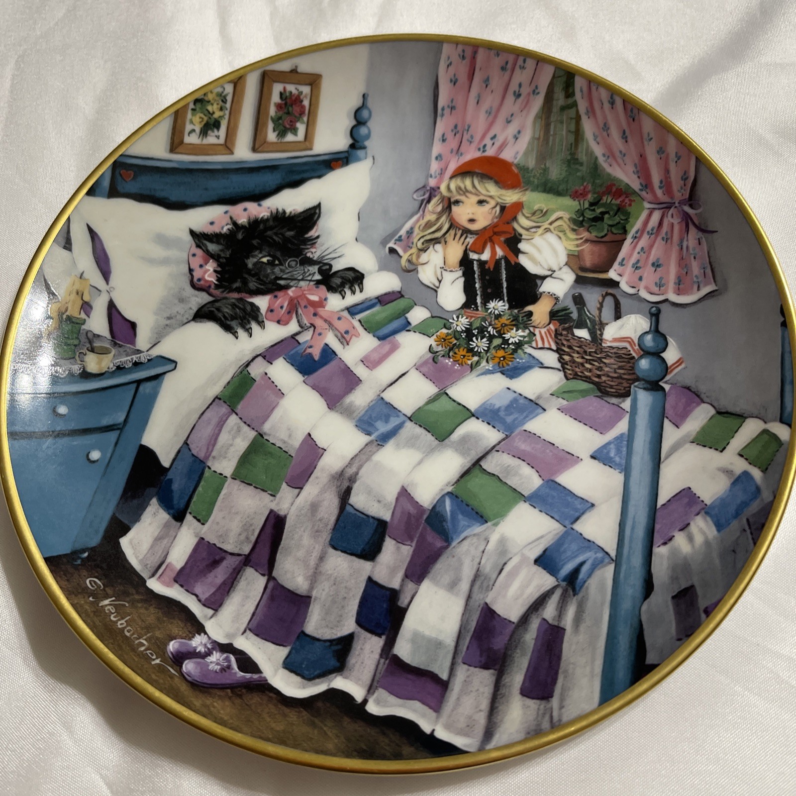 Vintage Little Red Riding Hood Collectors Plate Kaiser W Germany Gerda Neubacher