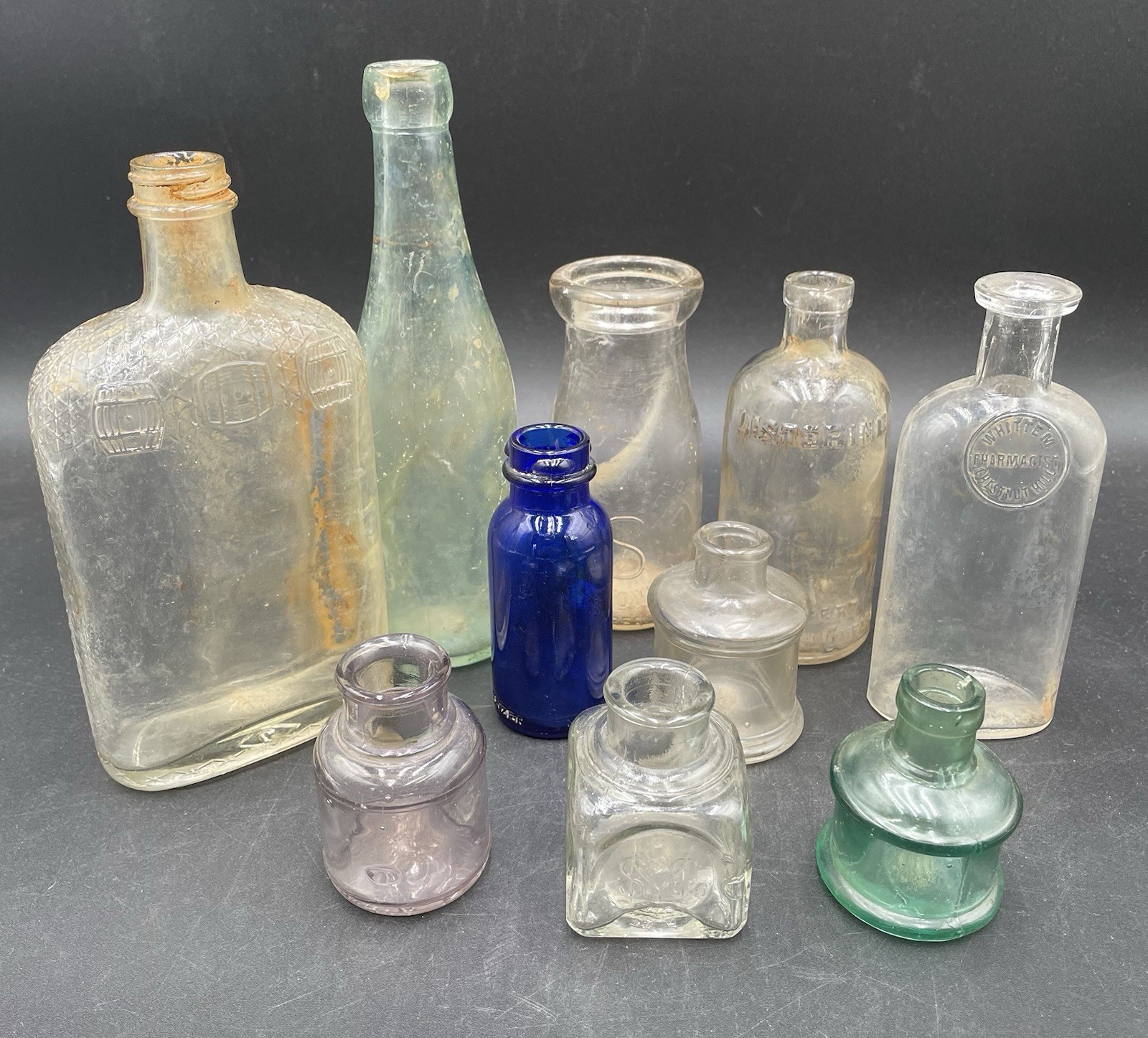 Vintage Misc. Mix Of Glass Bottles - Lot Of 10 